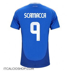 Italia Gianluca Scamacca #9 Prima Maglia Europei 2024 Manica Corta